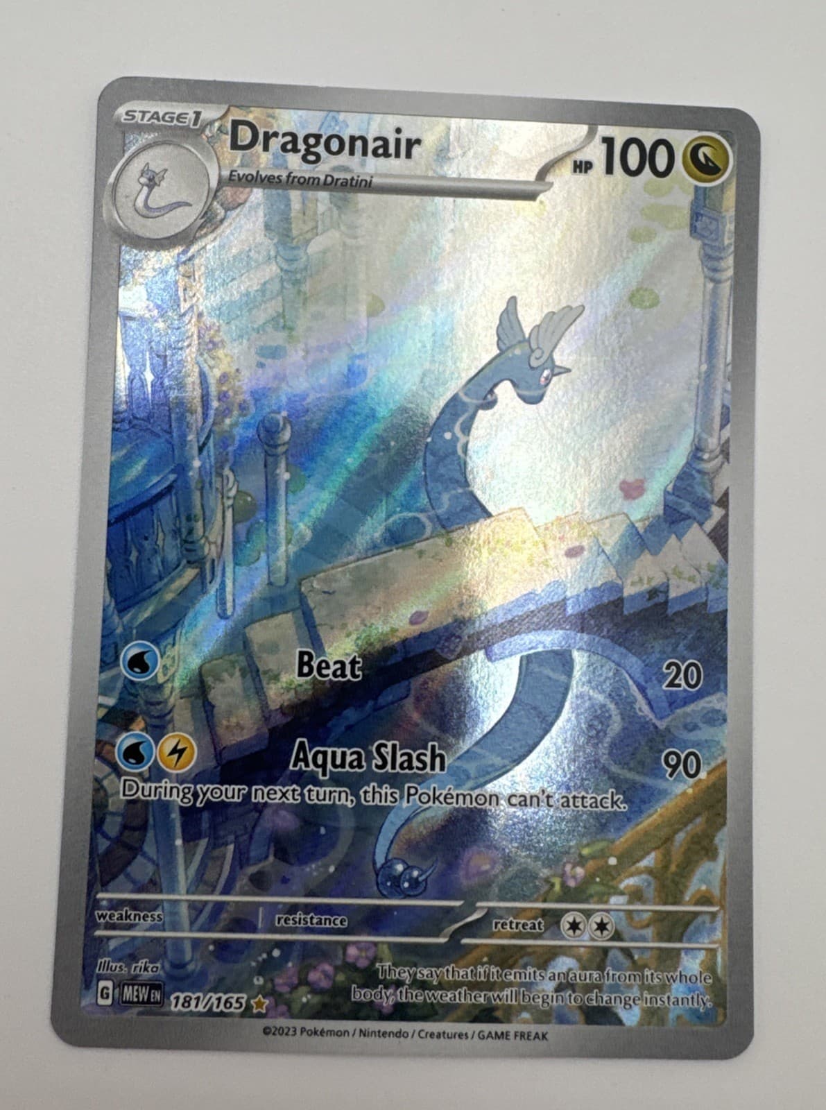 Pokemon TCG Dragonair IR Full Art Holo 181/165 SV 151 ENG 2023 Near Mint