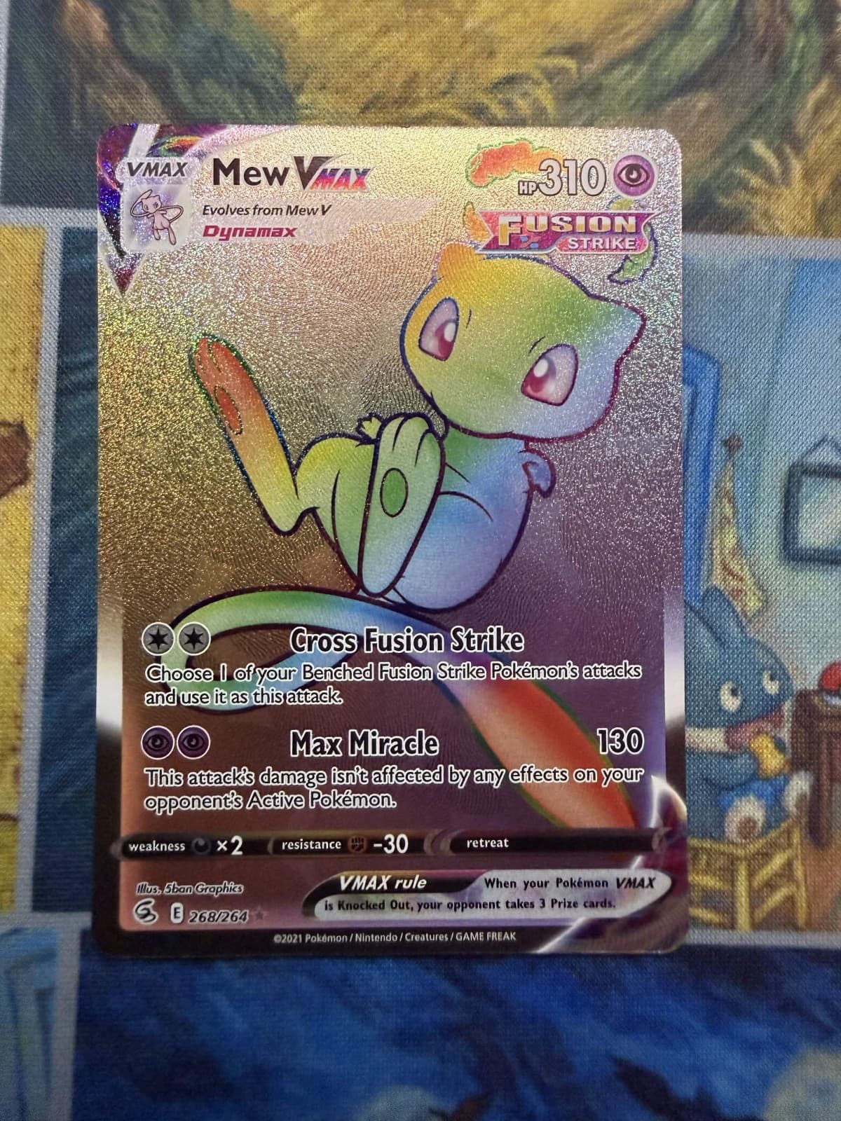 	Pokemon Mew VMAX 268/264 Fusion Strike Secret Rare Full Art Holo 2021 268/264