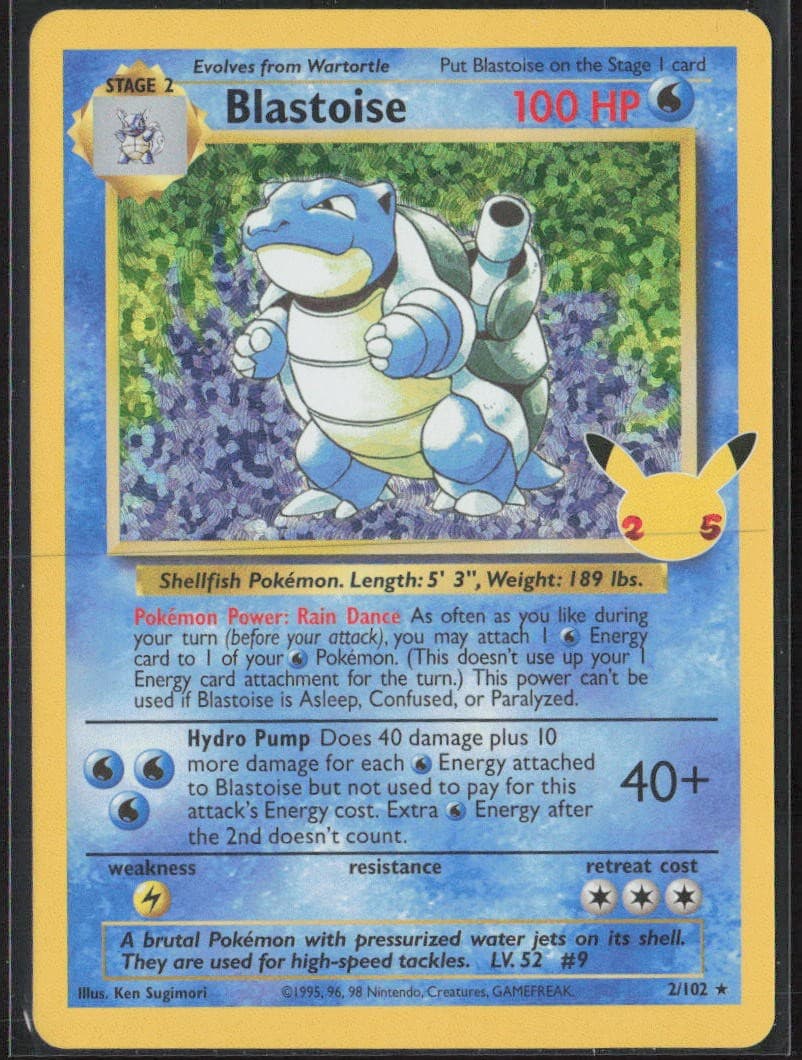Holofoil Blastoise 2/102 Near Mint