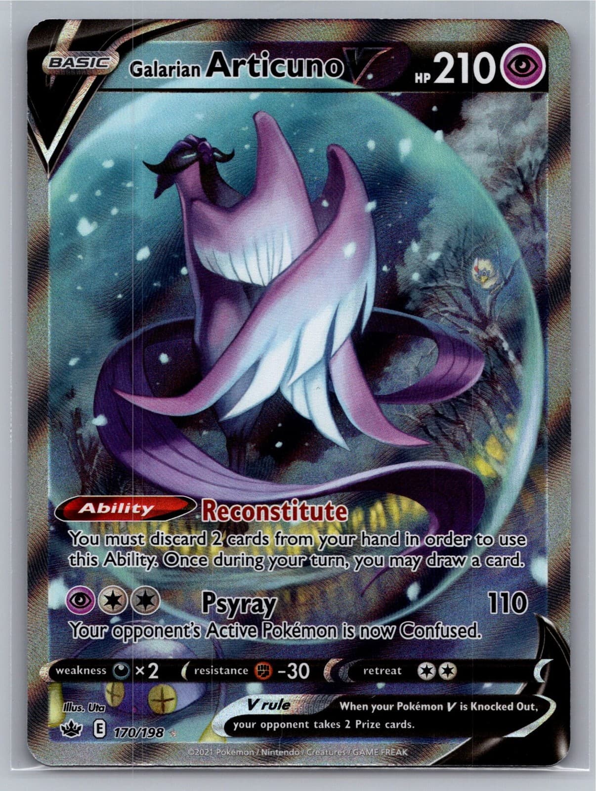 Galarian Articuno V (Alternate Full Art) 170/198 UR SWSH06 Pokemon Holofoil NM