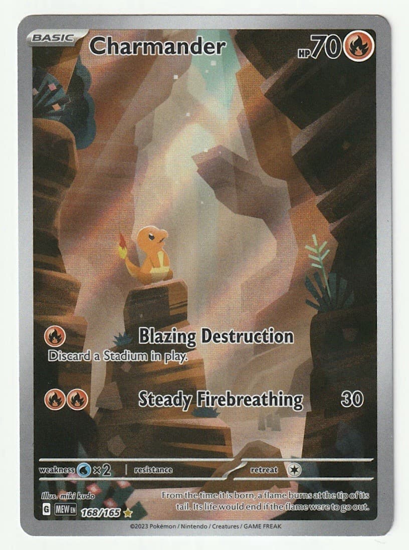 Pokemon TCG Charmander 168/165 SV 151 Illustration Rare Full Art Holo EN