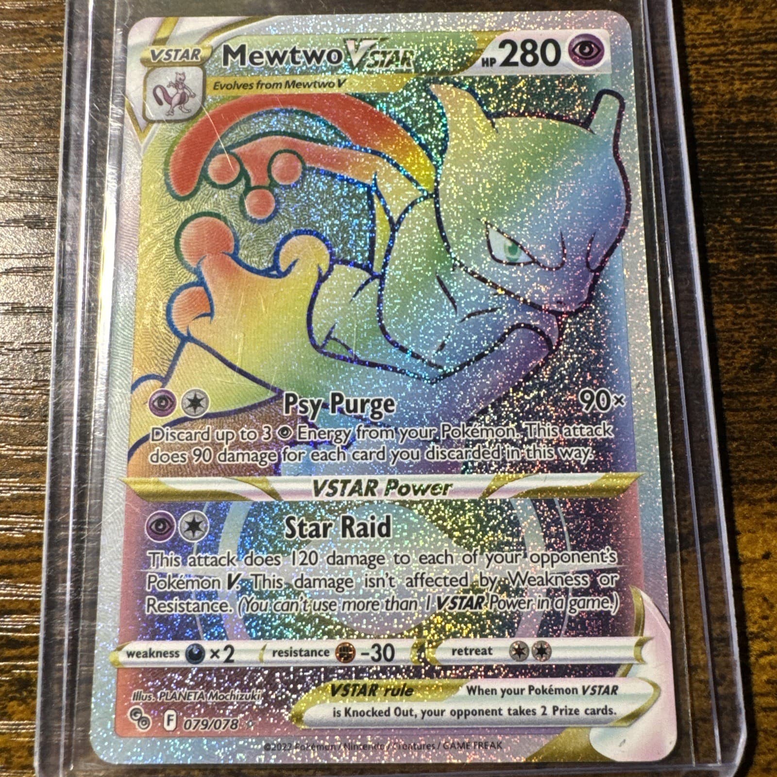 Pokemon Go Mewtwo V Star Rainbow Secret Rare 79/78