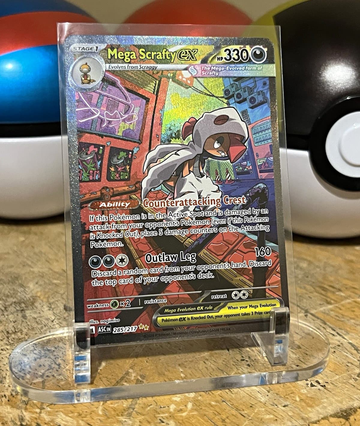Mega Scrafty EX 285/217 Evolutions Secret Rare Full Art Holo ENG