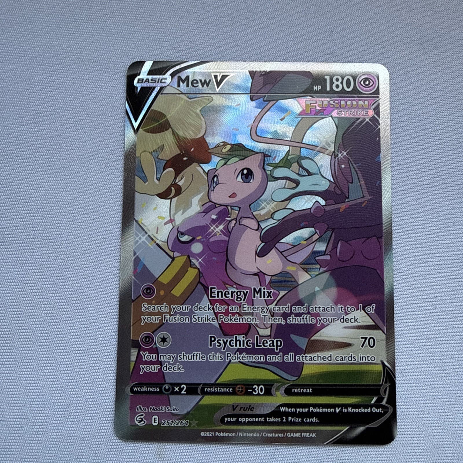 Mew V (Alternate Full Art) 251/264 Swsh08: Fusion Strike Holo