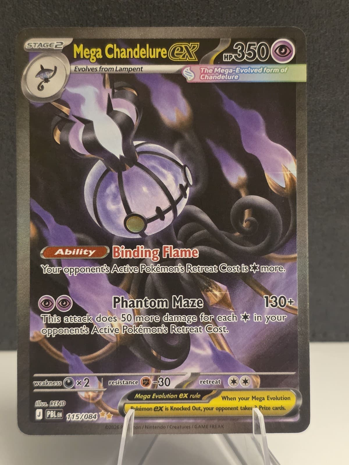 Pokemon TCG Mega Chandelure ex 115/084 Pitch Black Special Illustration Rare