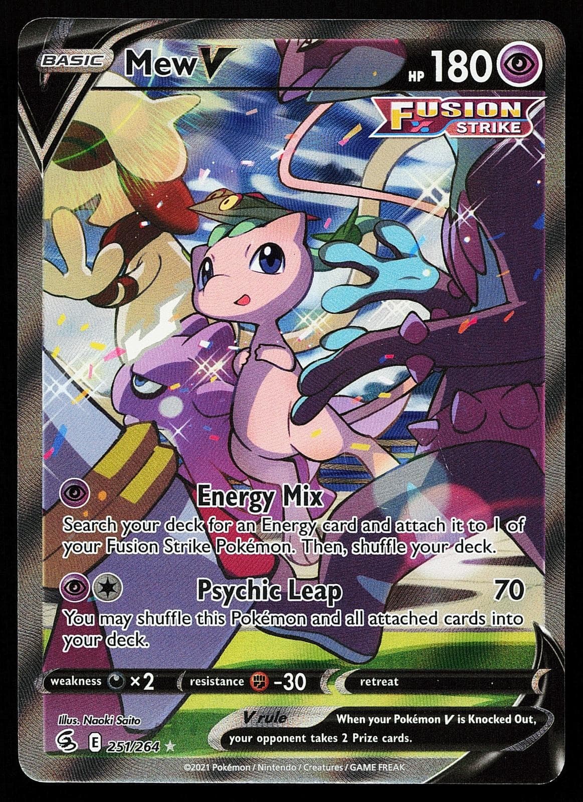 Mew V 251/264 Holo Ultra Rare Fusion Strike Pokemon Card