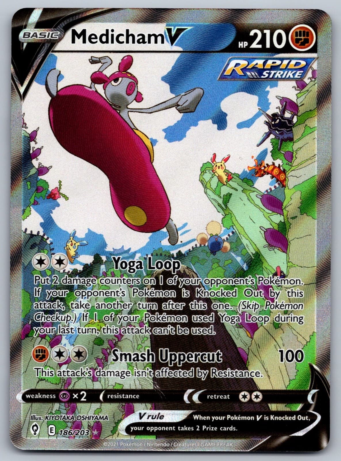 Medicham V Alternate Full Art Holo Ultra Rare SWSH07: Evolving Skies 186/203 NM