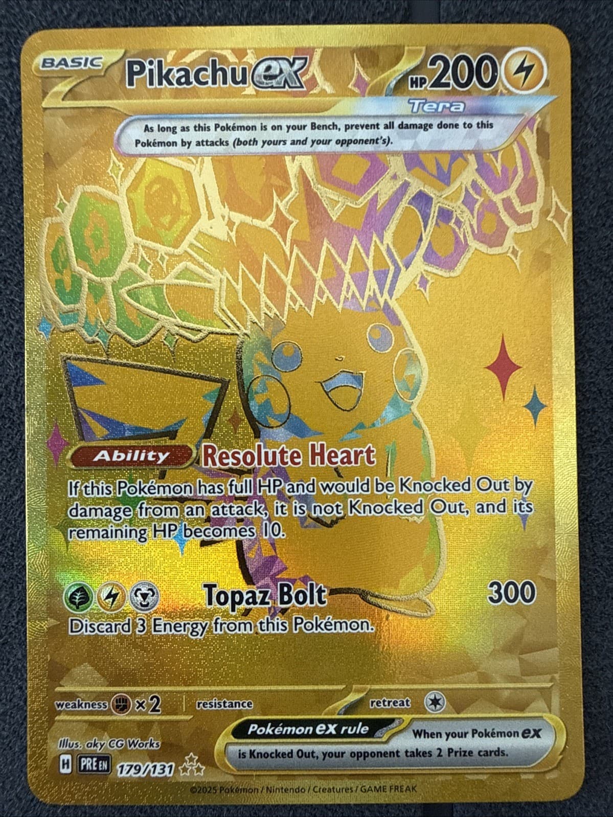 Pokémon Pikachu EX 179/131 Full Art Holo Hyper Rare/Gold Card NM