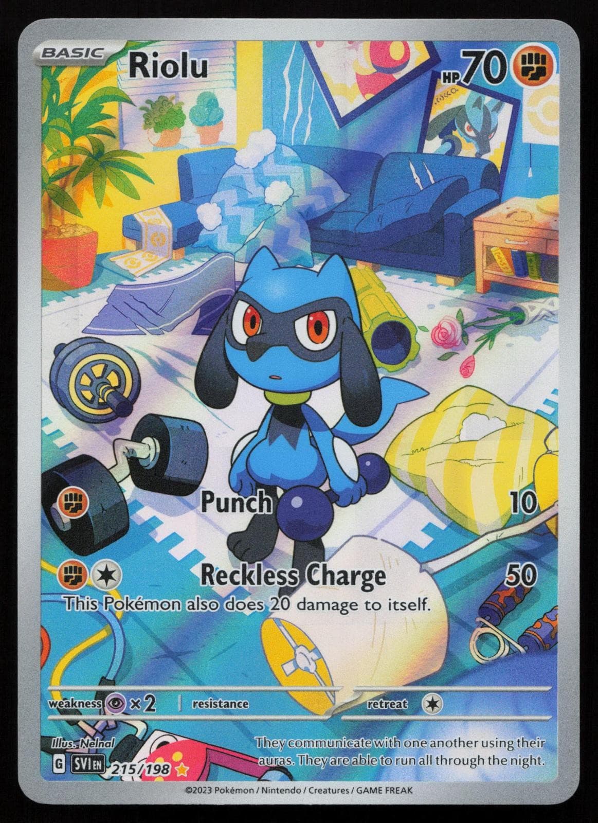 Riolu 215/198 Holo Illustration Rare Scarlet & Violet Pokemon English NM