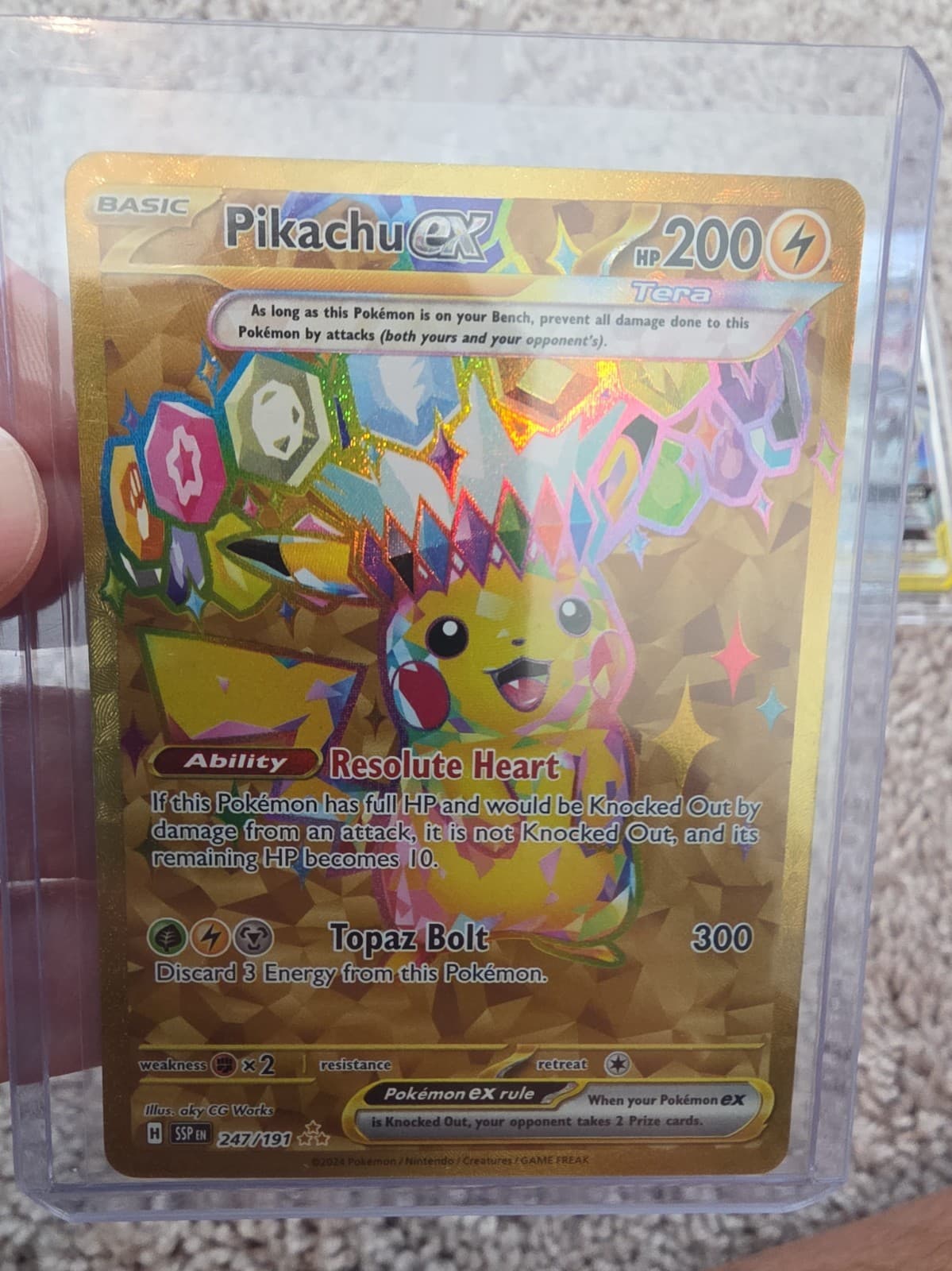 Pikachu ex 247/191 Sv08: Surging Sparks Holo Gold Card