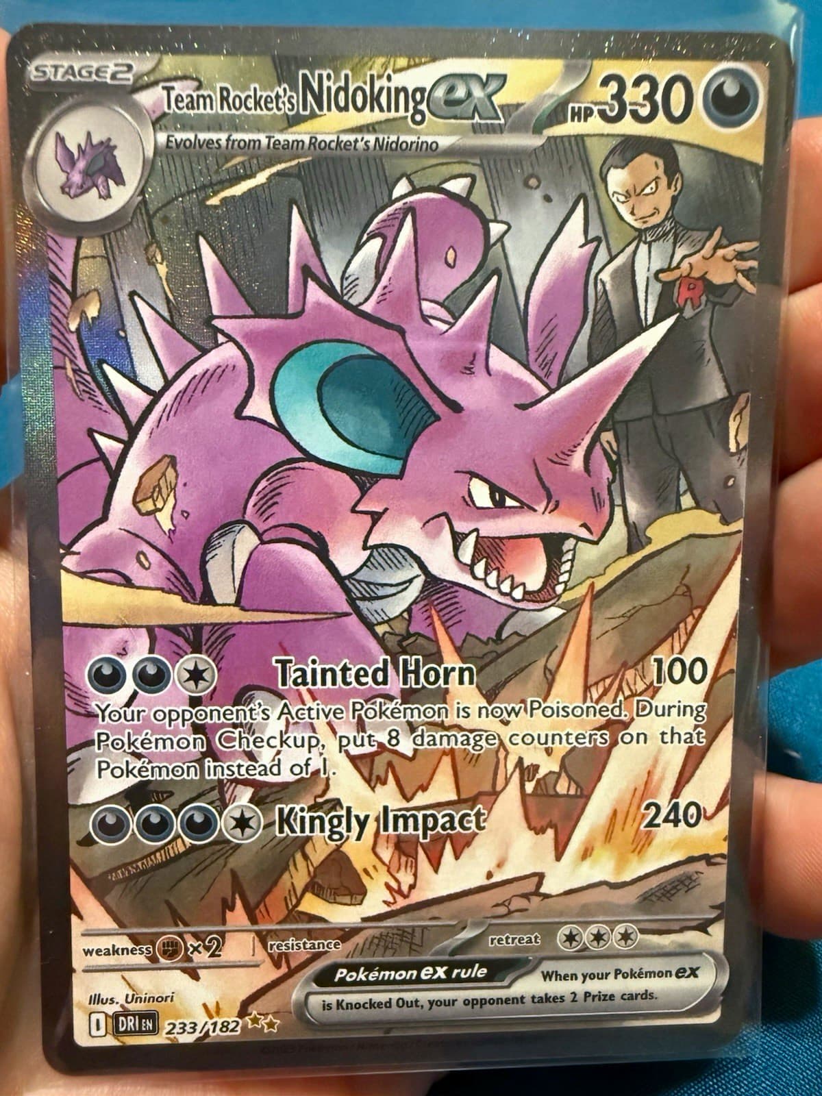 The Pokemon Company Team Rocket's Nidoking ex 233/182 SV10 SIR Holo 330 HP