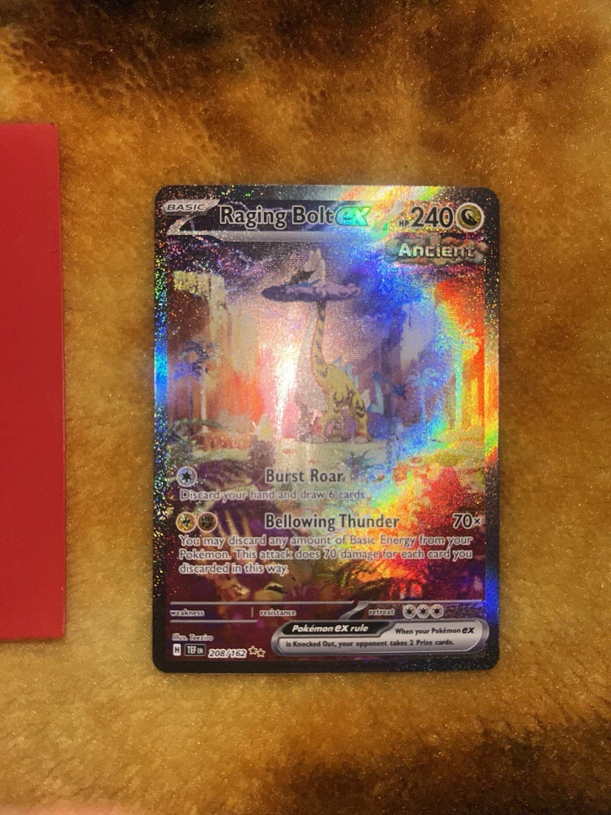 Pokemon TCG Temporal Forces Raging Bolt EX Special Illustration Card 208/162