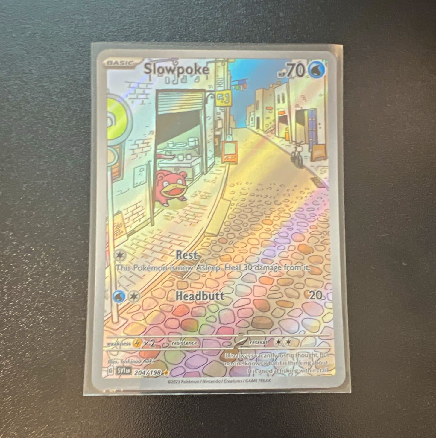 Pokémon TCG Slowpoke 204/198 SV01 Illustration Rare Full Art Holo English 70 HP