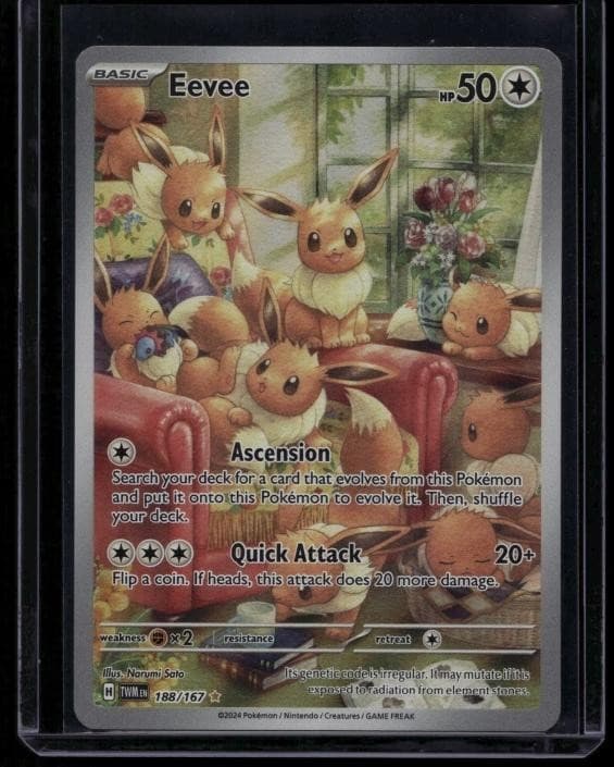 Pokemon TCG Eevee 188/167 Twilight Masquerade Illustration Rare NM