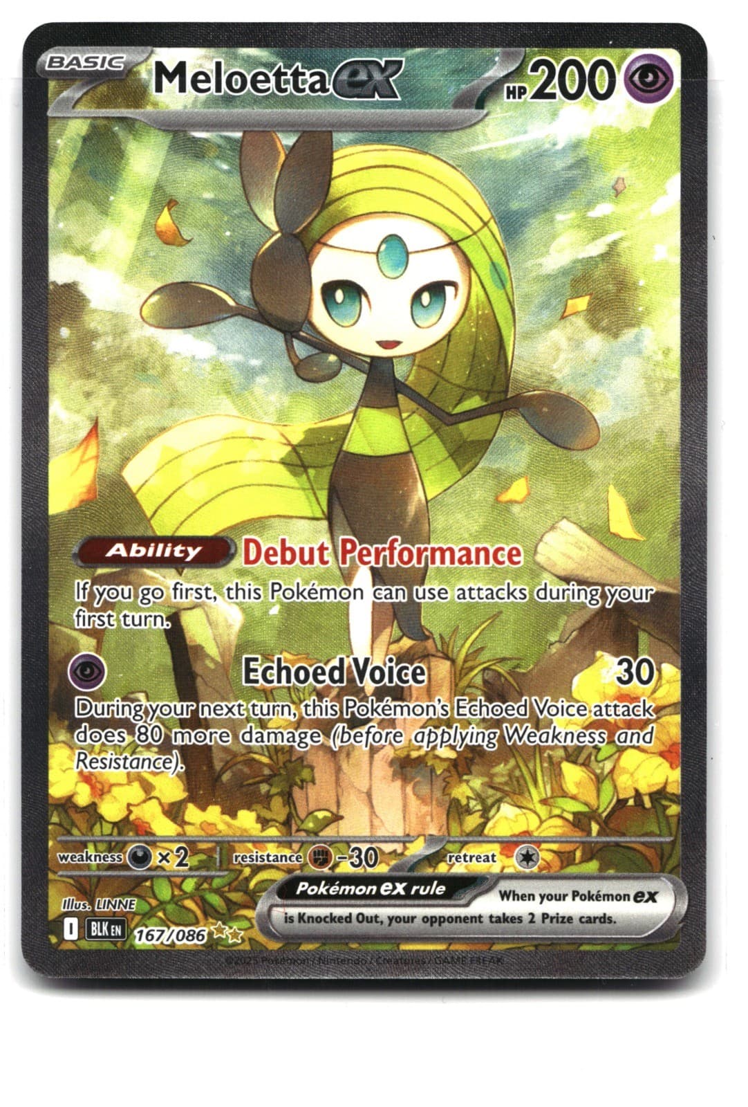 Meloetta ex Pokemon SV: Black Bolt 167/086 Holo NM
