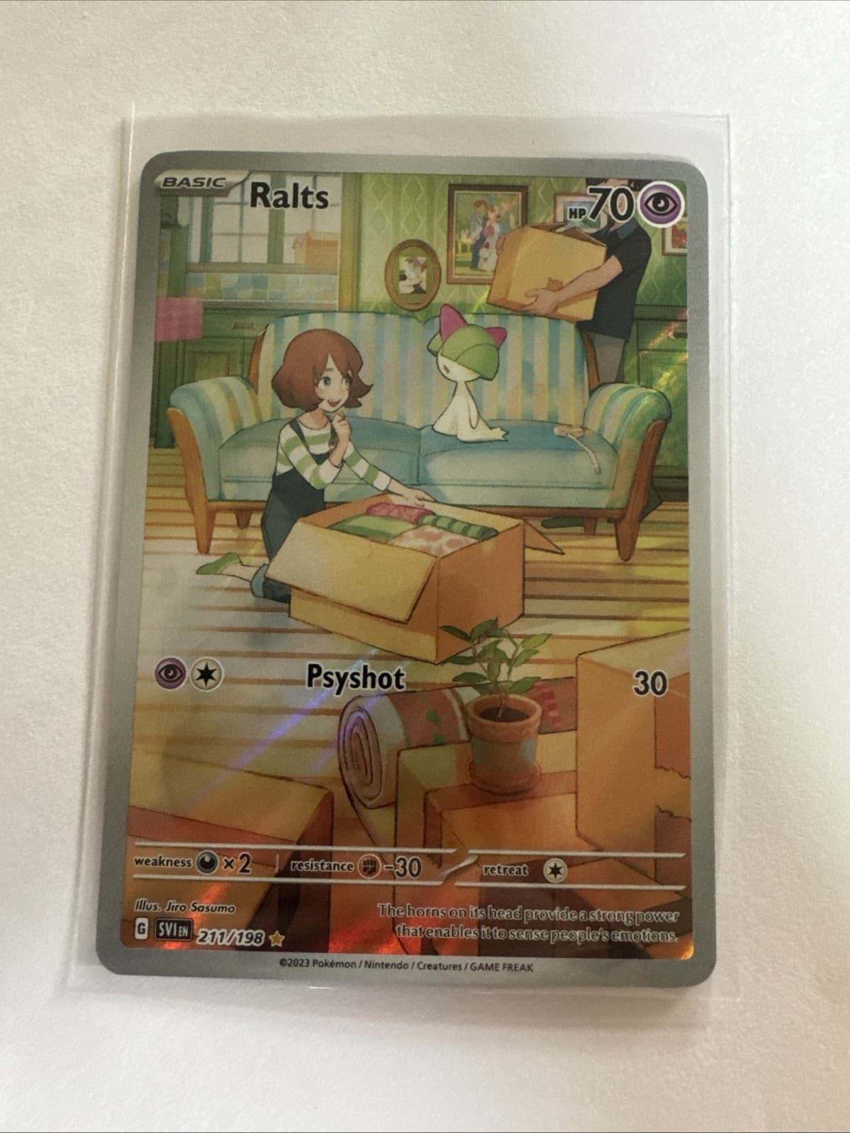 Pokémon TCG Ralts Scarlet & Violet Base Set Holo Illustration Card 211/198
