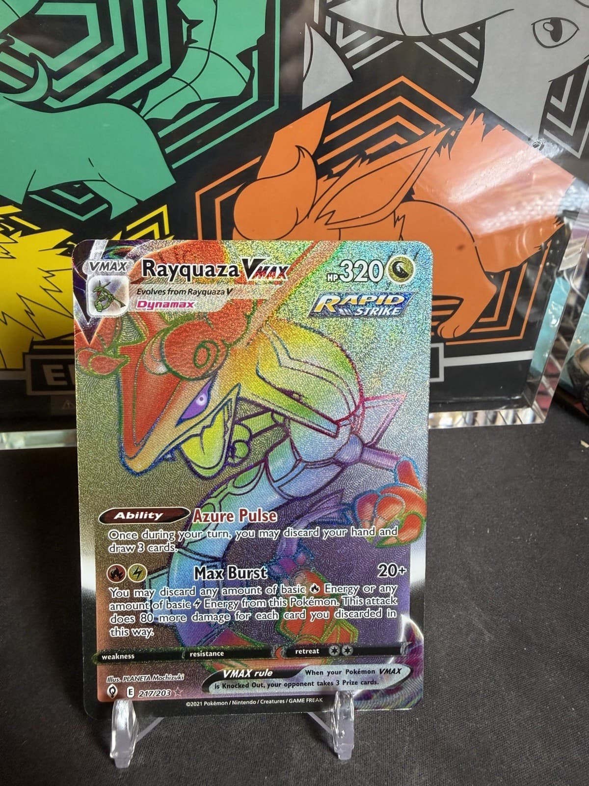 Rayquaza VMAX (Secret) 217/203 SWSH07: Evolving Skies Holo Print Error