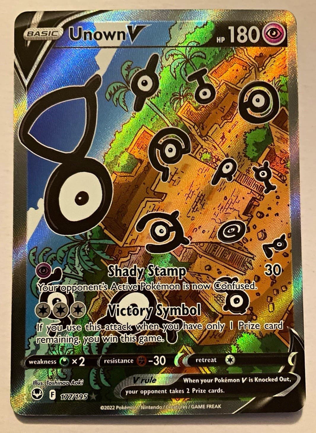 Unown V 177/195 (Alternate Full Art) SwSh12 Silver Tempest 2022 Holo UR