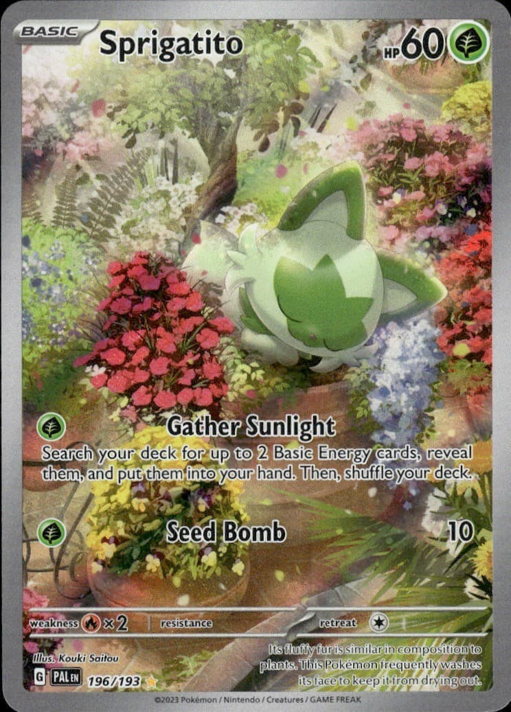 Sprigatito 196/193 Illustration Rare Paldea Evolved Pokemon Near Mint
