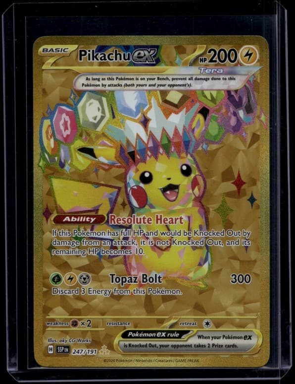 Pokemon TCG Pikachu ex 247/191 Surging Sparks Hyper Rare NM