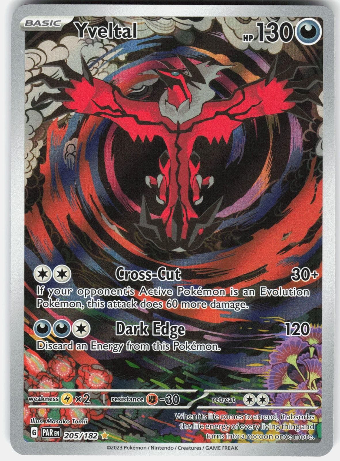 Pokemon Yveltal 205/182 Illustration Rare Paradox Rift Pokemon Holo Near Mint