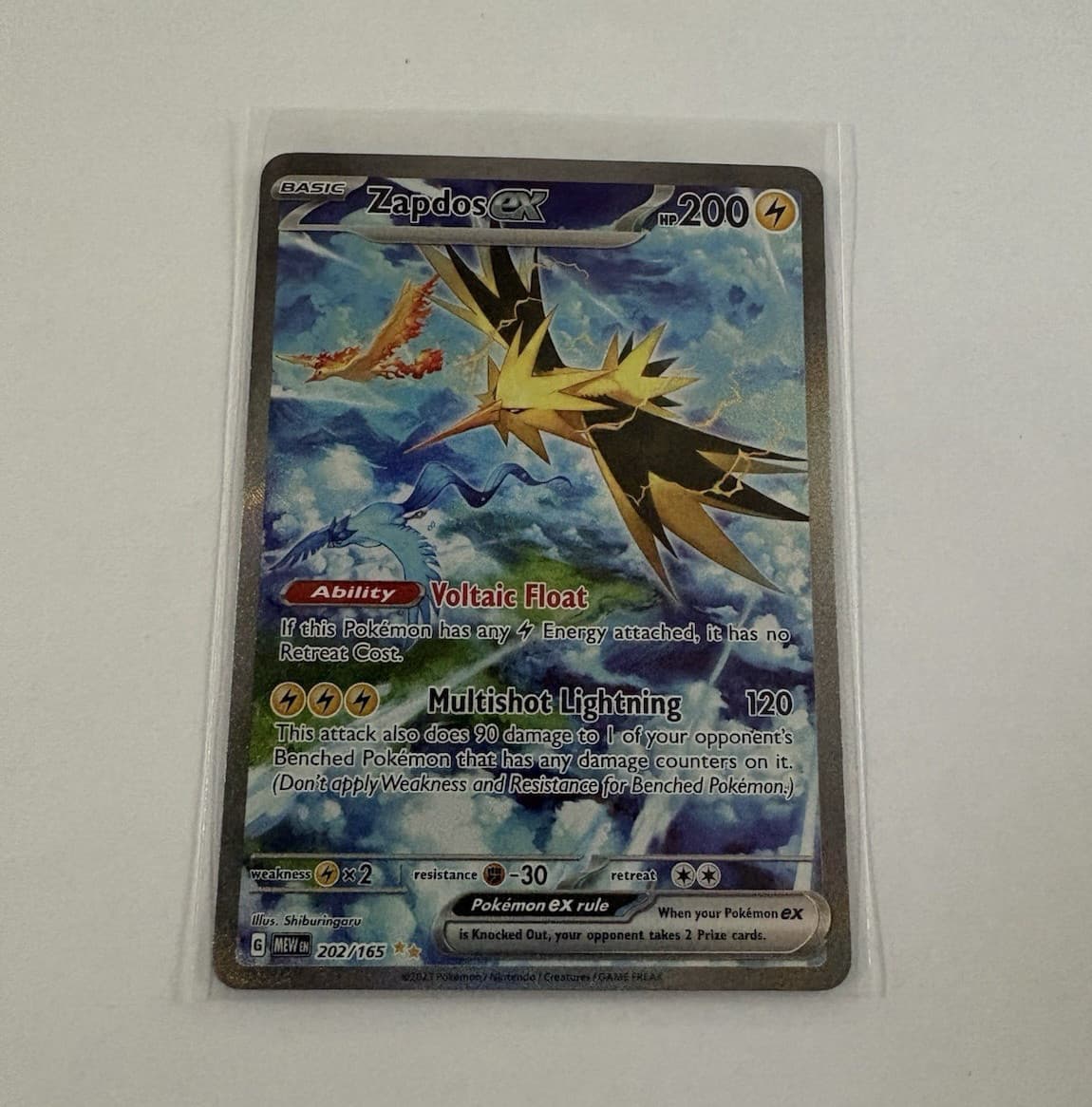 Zapdos ex 202/165 Sv: Scarlet & Violet 151 SIR Full Art Holo English