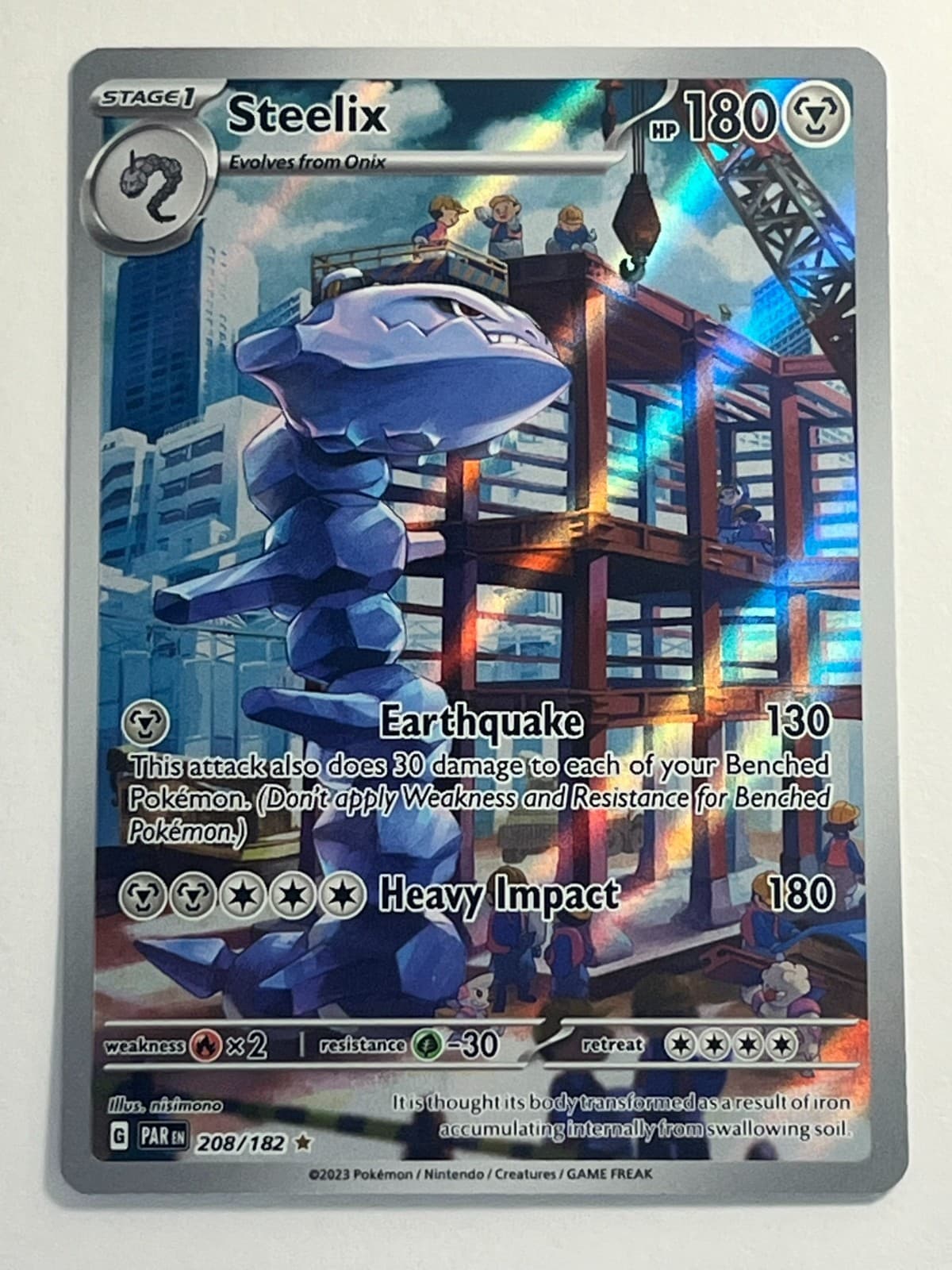 Steelix Holo Illustration Rare SV04: Paradox Rift 208/182 NM