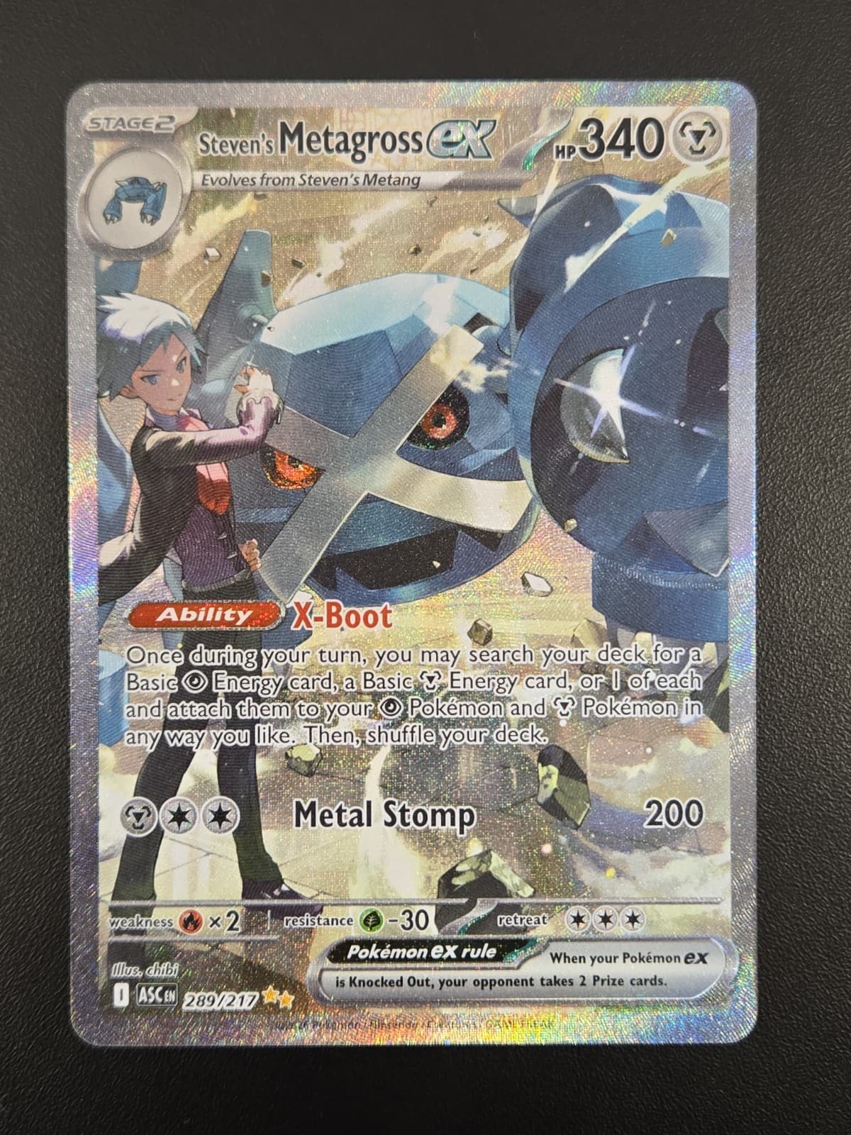 Pokemon Steven’s Metagross Ex SIR 289/217, Ascended Heroes NM