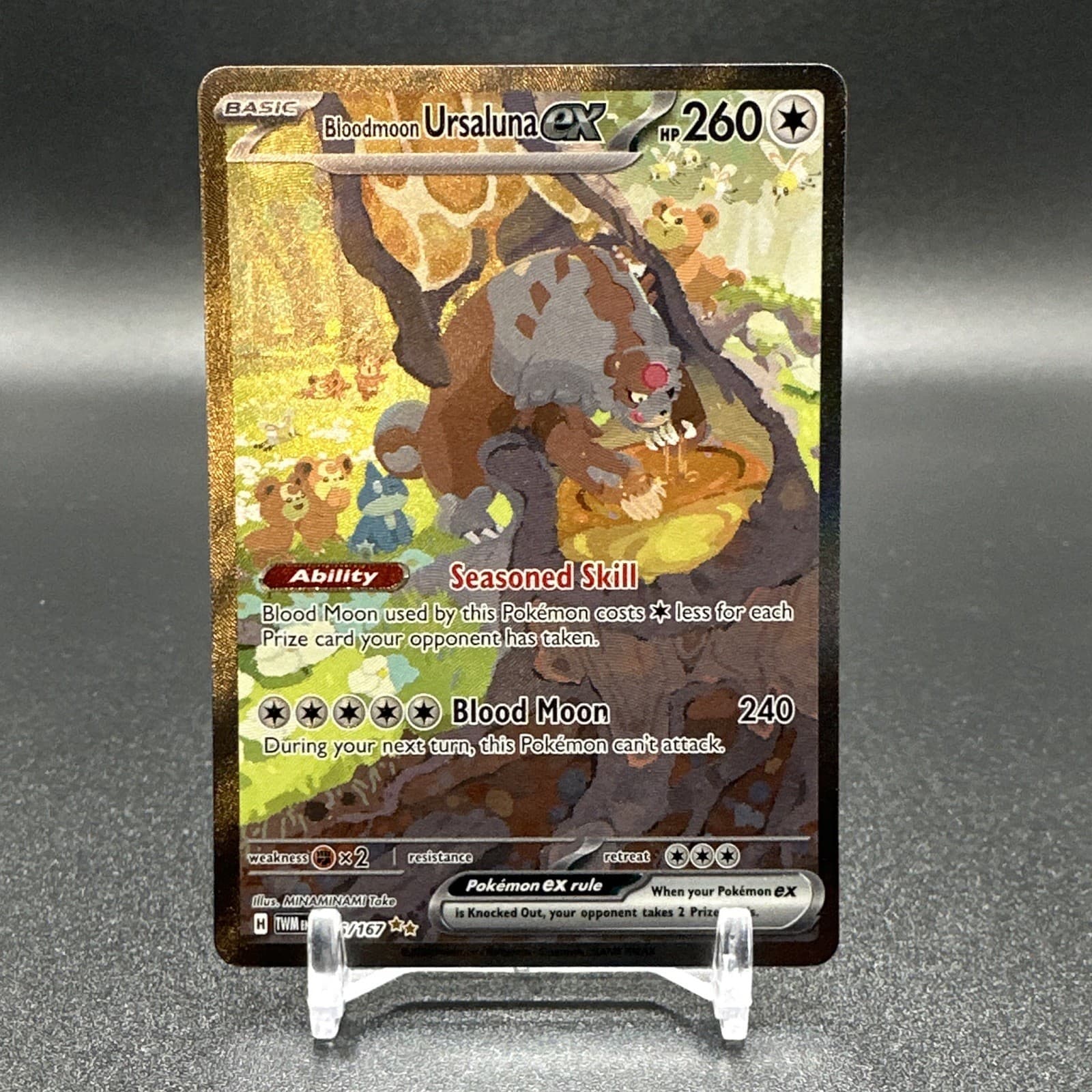 The Pokémon Company Bloodmoon Ursaluna ex 216/167 Sv06 SIR Holo EN 260HP