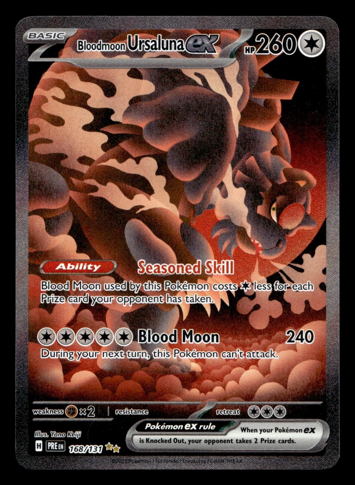 Bloodmoon Ursaluna ex 168/131 Prismatic Evolutions Pokemon Holo