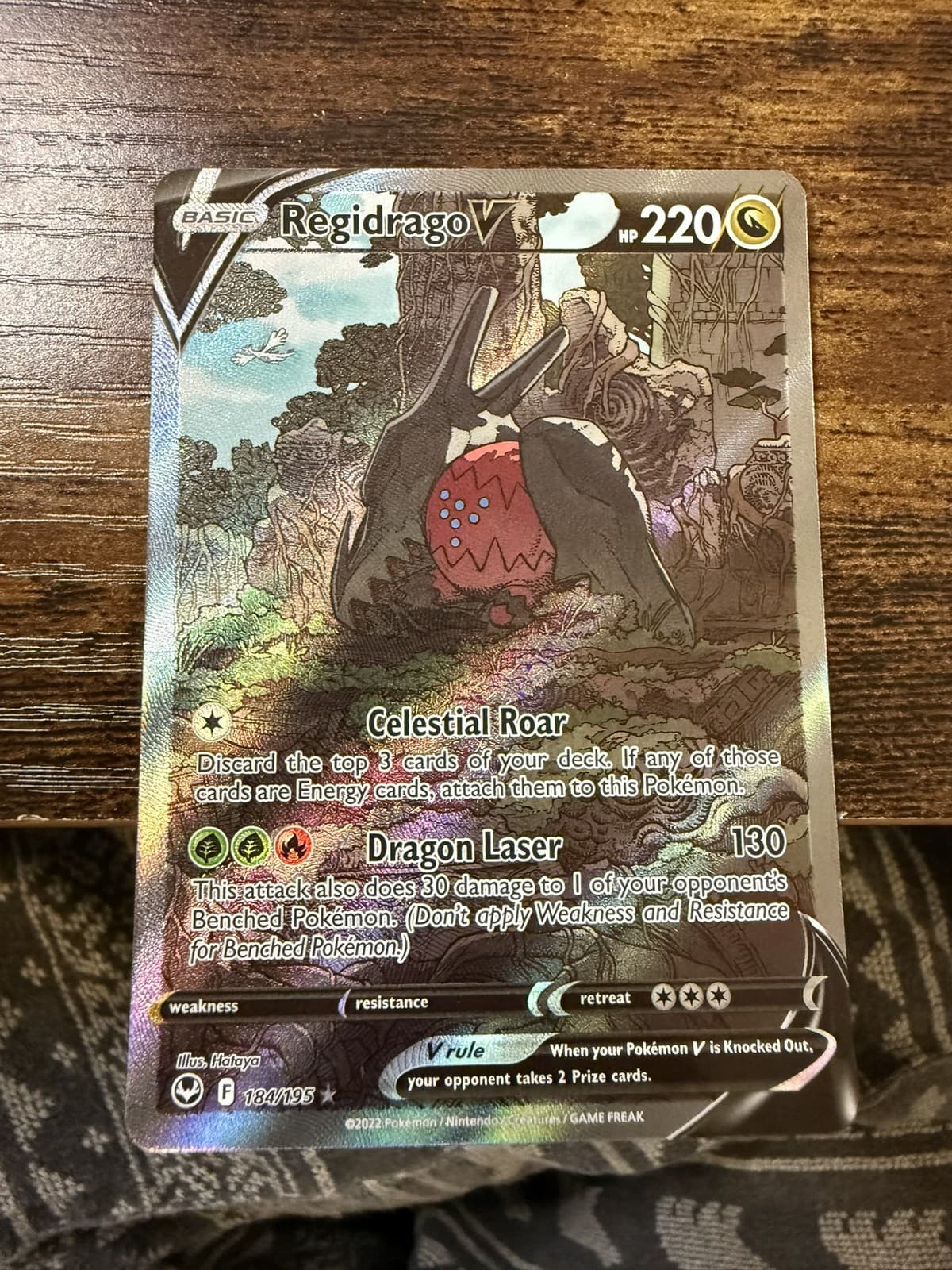 Pokemon TCG Regidrago V 184/195 SWSH12 Silver Tempest Full Art Holo LP-NM