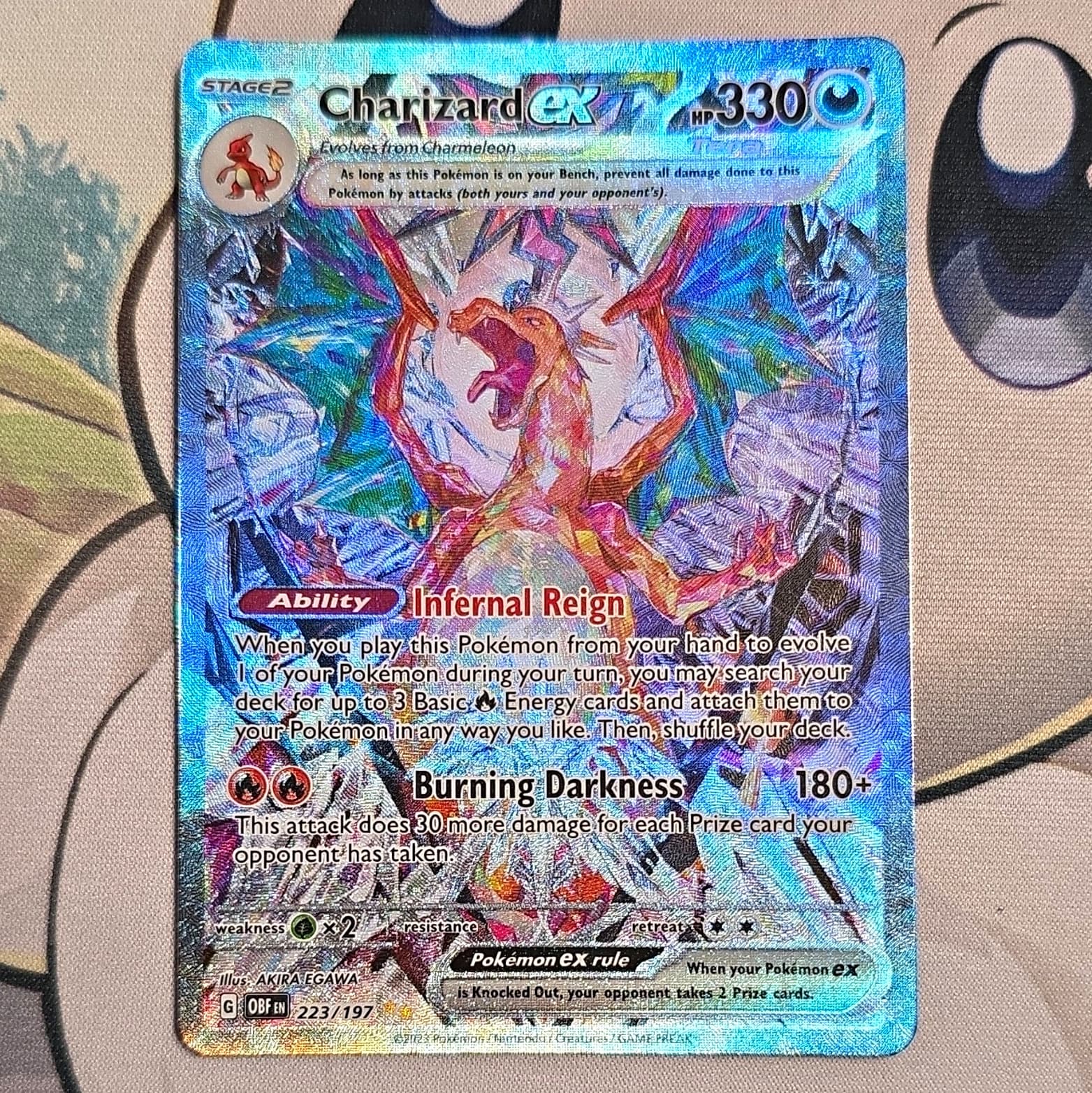 Pokémon TCG Charizard ex Full Art Holo 223/197 EN 330 HP 10 All Day Grader