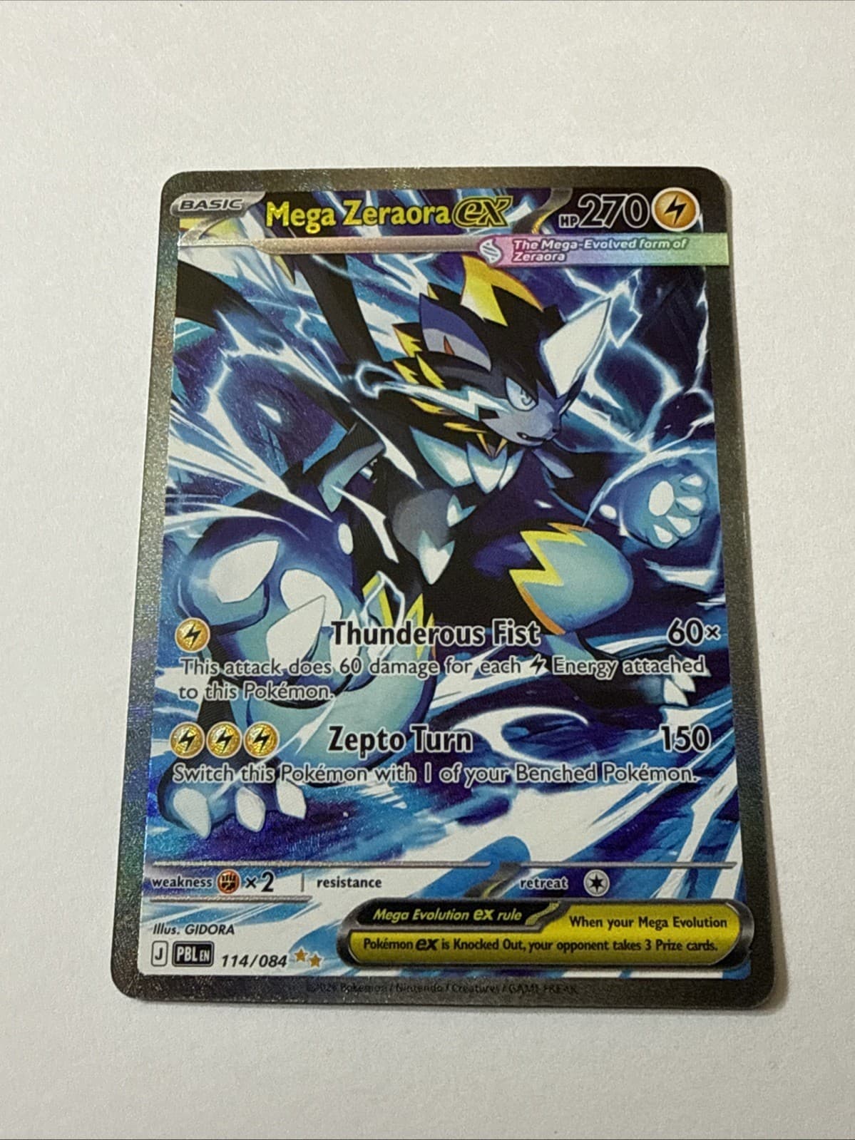 Mega Zeraora ex 114/084 Me05: Pitch Black Holo