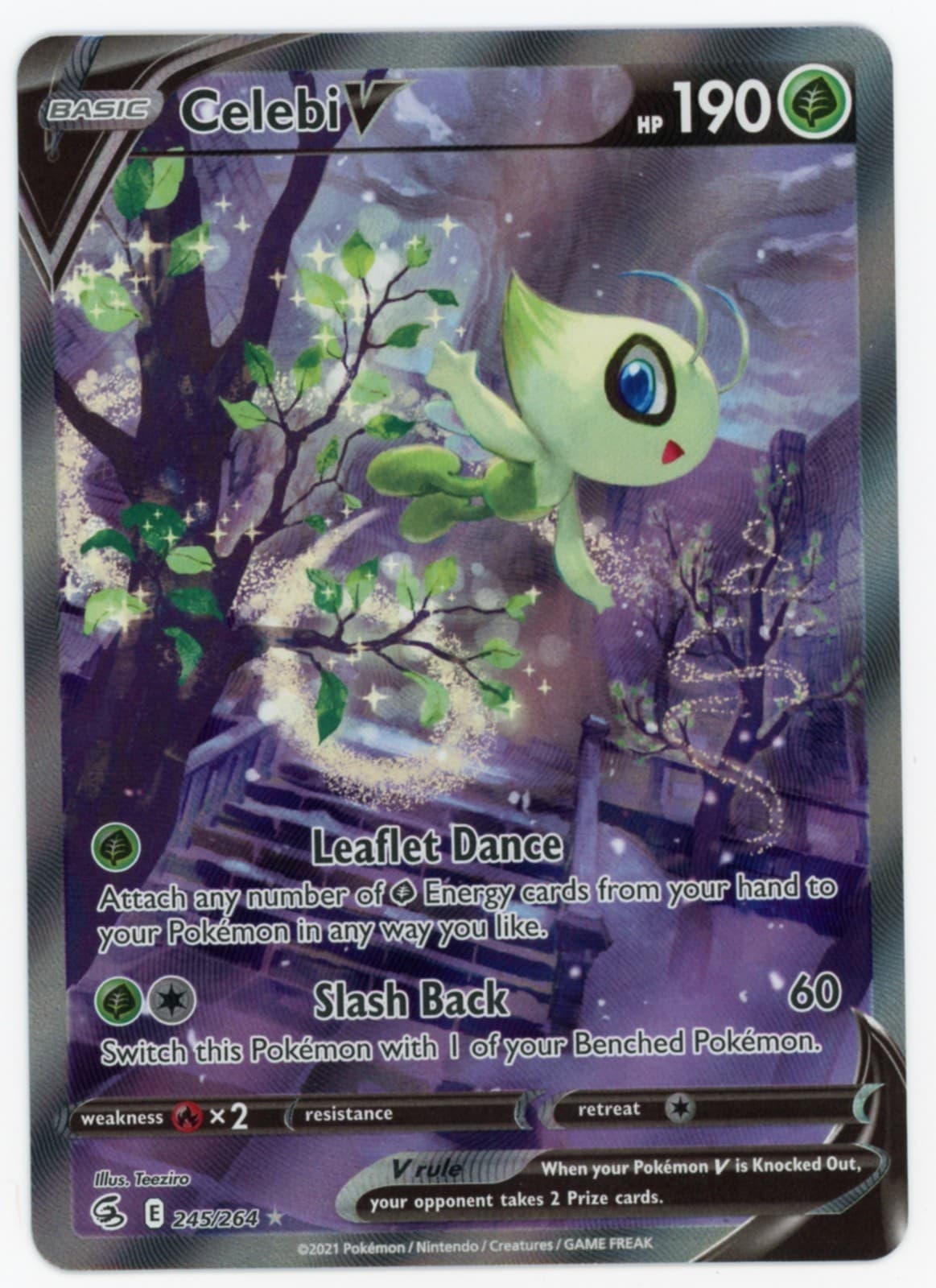 Celebi V (Alternate Full Art) 245/264 Swsh08: Fusion Strike Holo