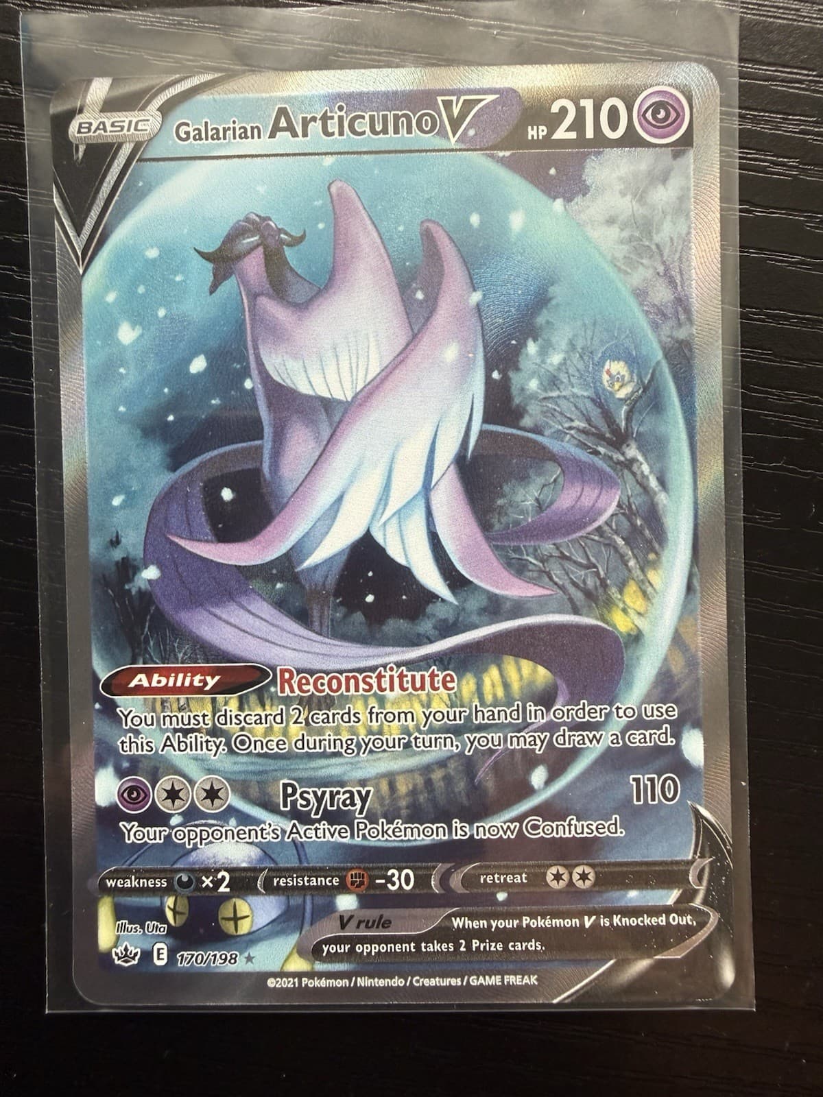Pokemon TCG Galarian Articuno V 170/198 Full Art Psychic HP 210 English 2021