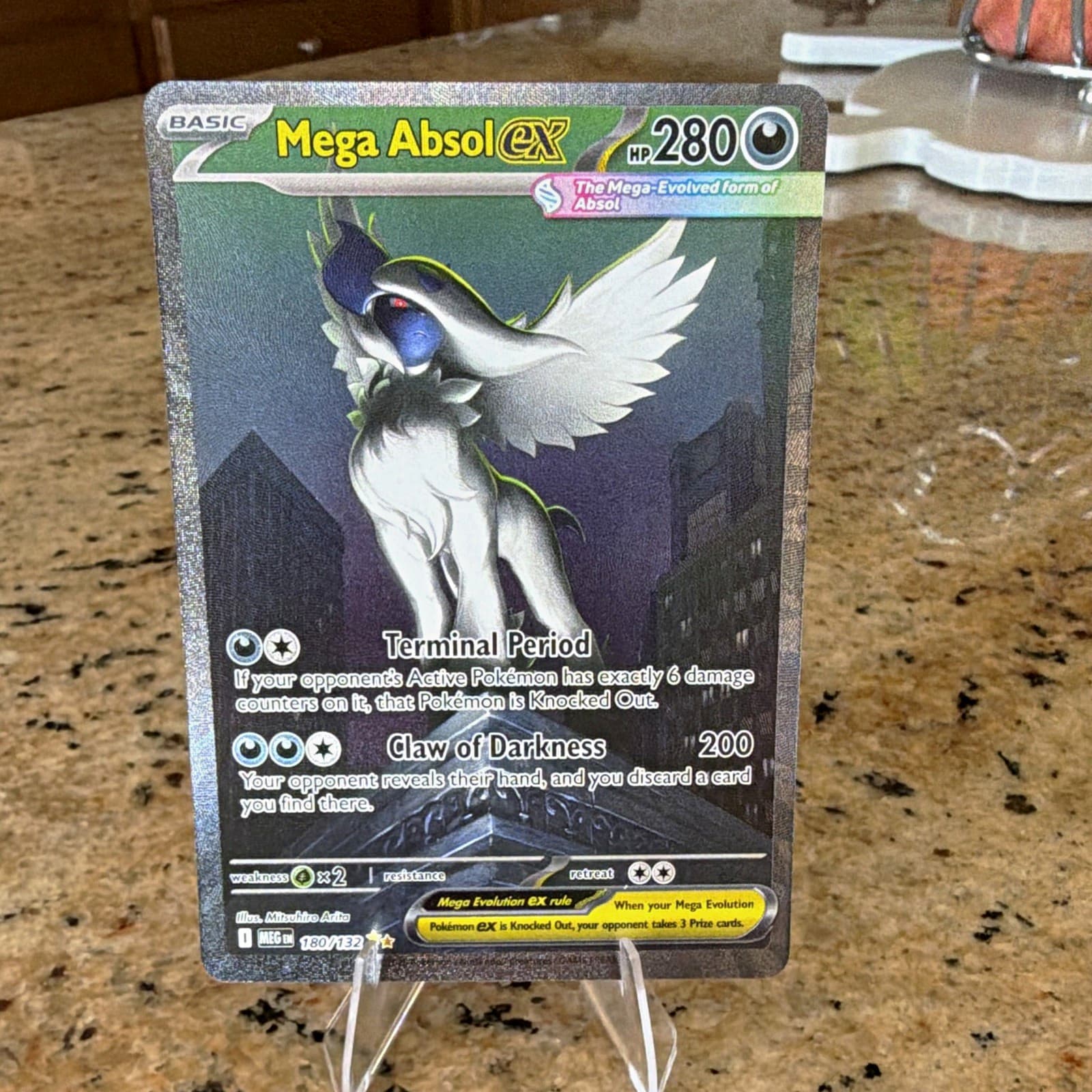 Mega Absol EX 180/132 - Full Art Holo Ultra Rare - Pokemon TCG Evolutions