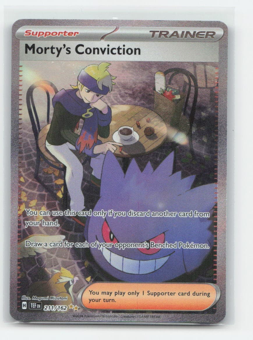 Morty's Conviction 211/162 - Special Illustration Rare TEF - Pokemon Holo NM