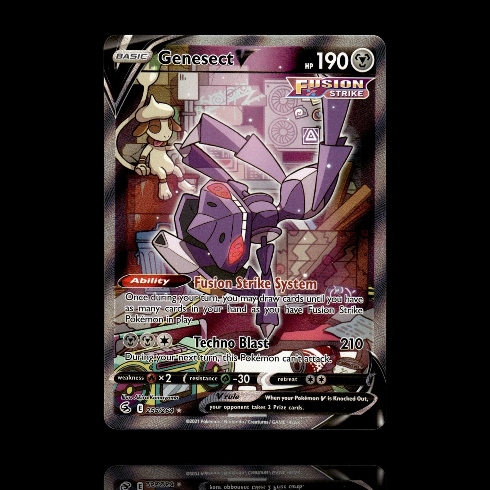 ▸ Genesect V Alternate Full Art | Fusion Strike | Ultra Rare | 255/264 | NM