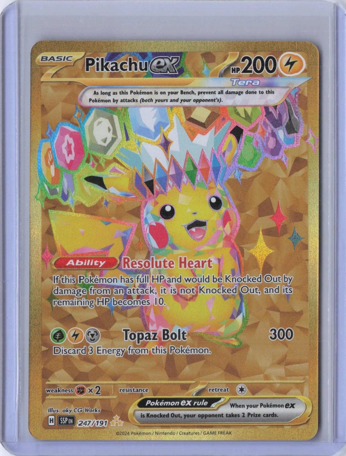 Pikachu ex Holo Surging Sparks SSP 247/191 Near Mint