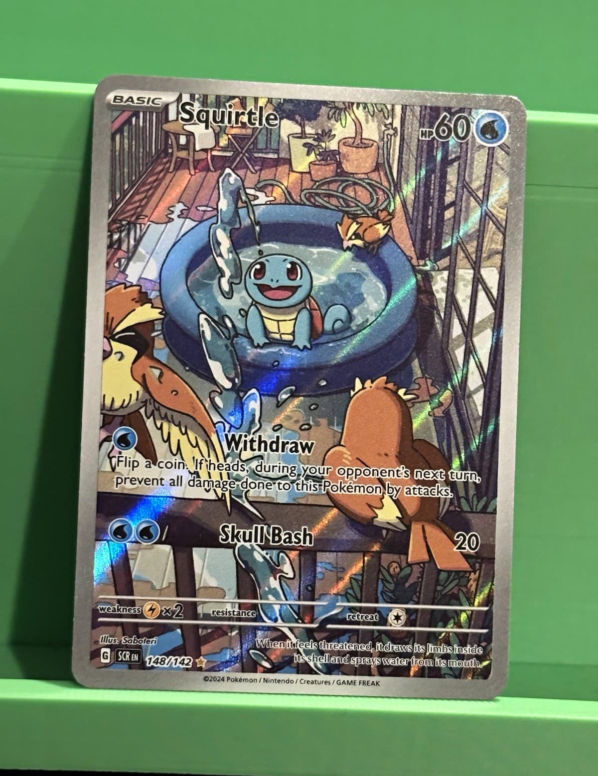 Pokémon TCG Squirtle 148/142 SV07 Stellar Crown Illustration Rare Holo EN 60 HP