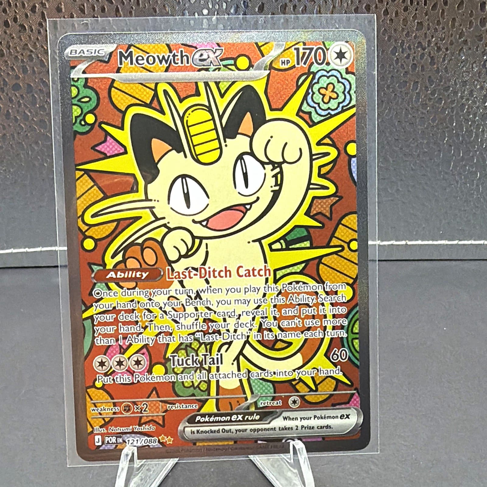 The Pokémon Company Meowth ex 121/088 Scarlet & Violet Holo Double Rare English