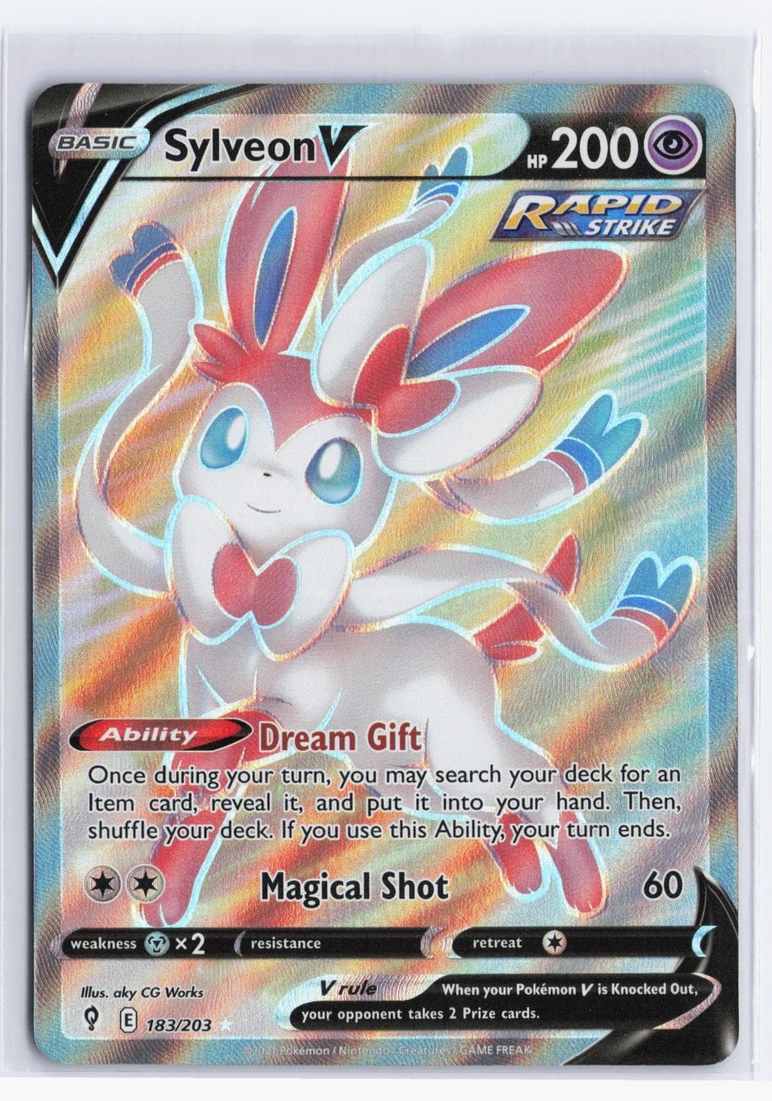 Sylveon V 183/203 Ultra Rare Evolving Skies Pokemon Holo Near Mint