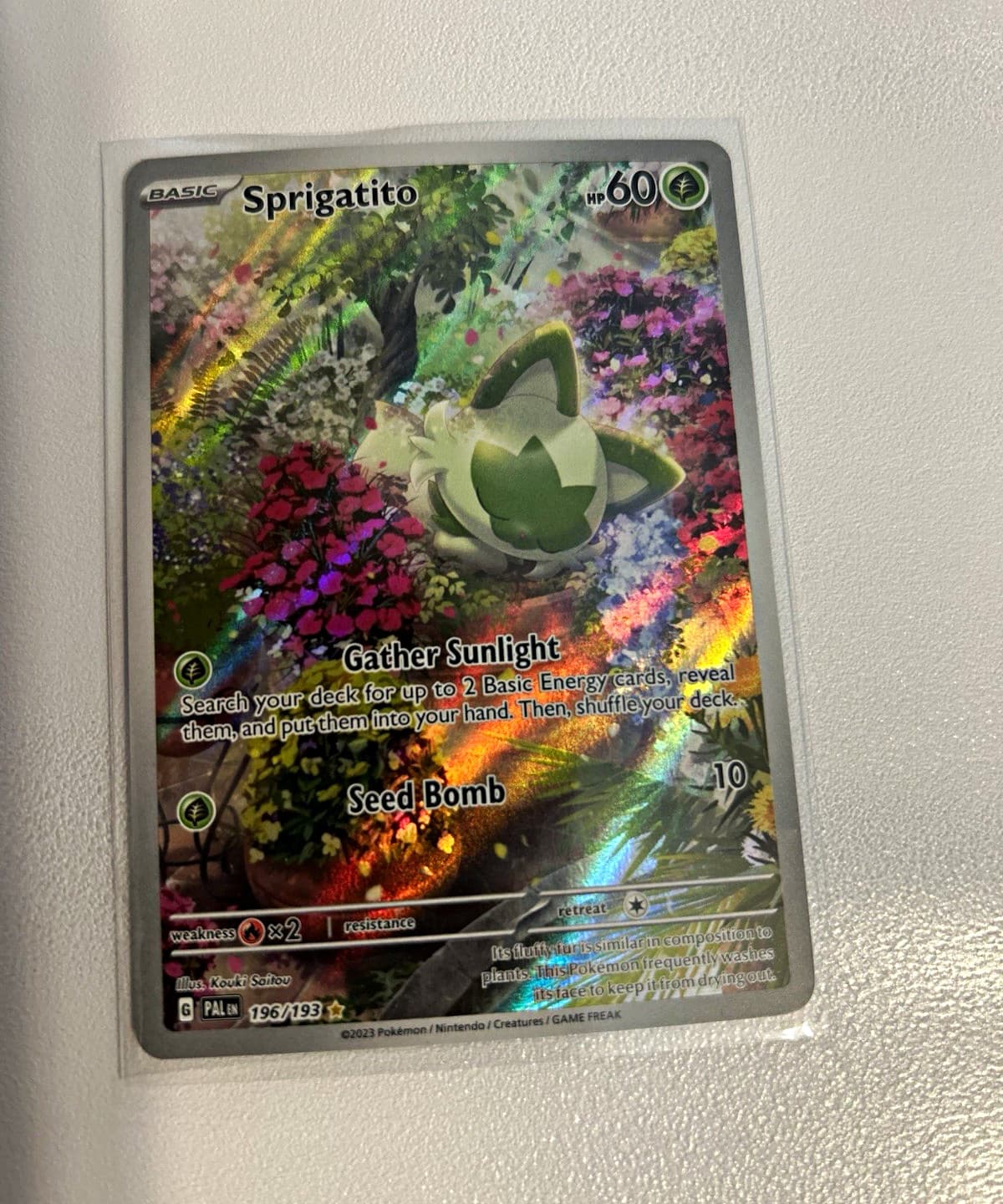 Pokemon TCG Sprigatito 196/193 Paldea Evolved Illus Rare Holo Eng