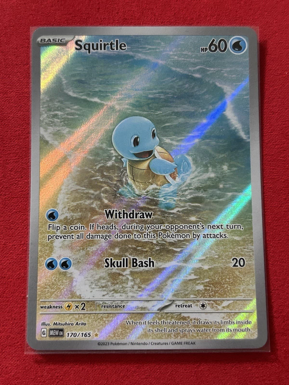 Pokémon Squirtle 170/165 SV 151 Illustration Rare IR Full Art Holo NM