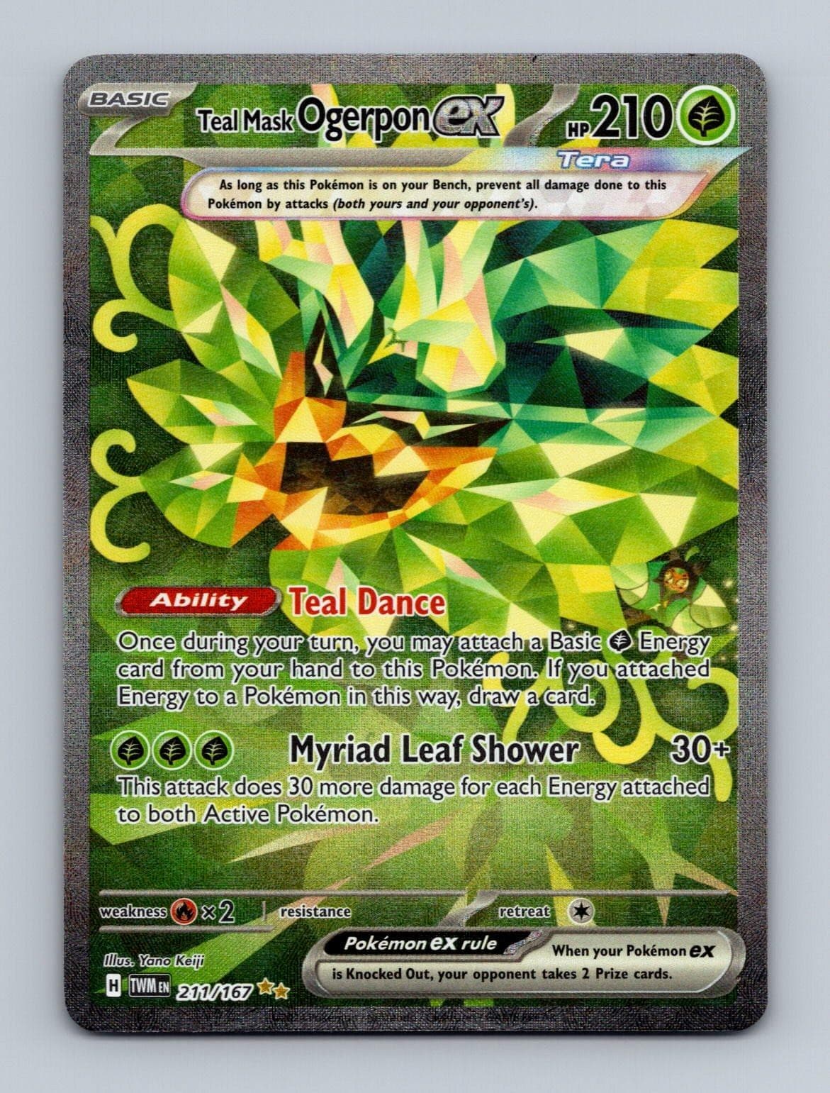 Teal Mask Ogerpon ex 211/167 Twilight Masquerade Pokemon Holo NM