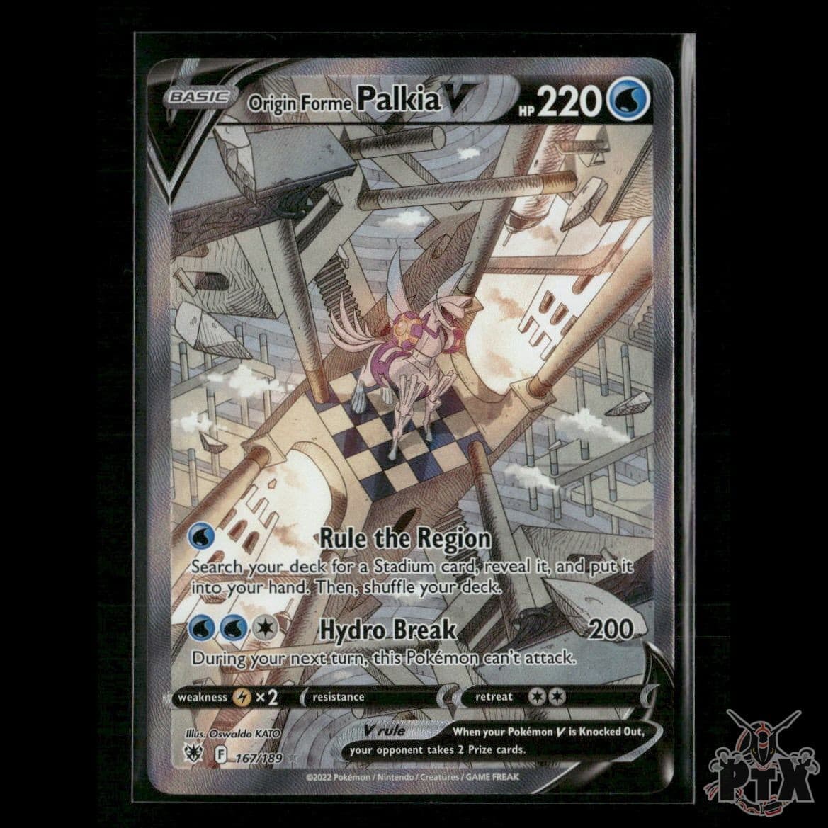 Origin Forme Palkia V (Alternate Art) 167/189 SWSH10: Astral Radiance NM Pokemon