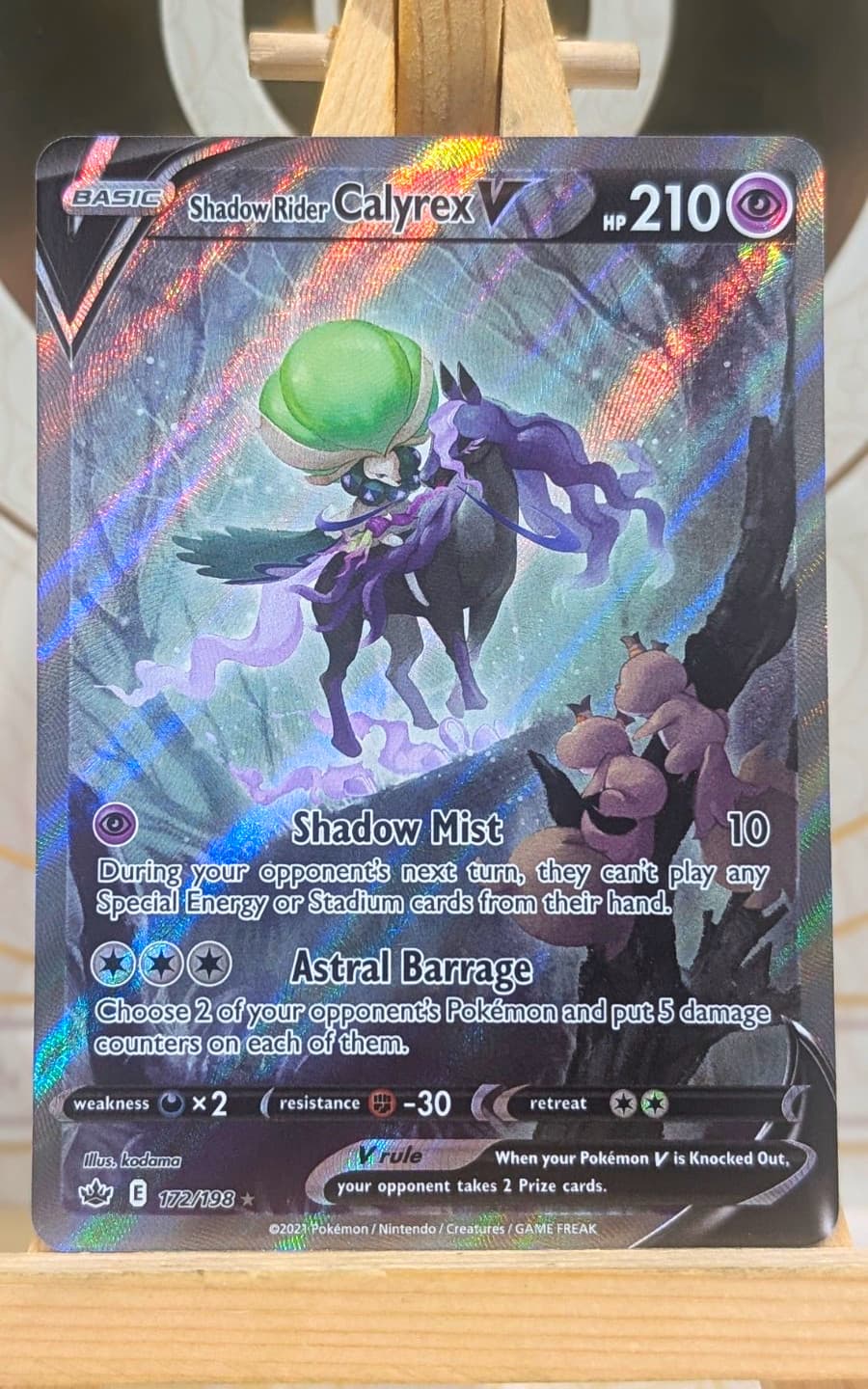 Pokemon TCG Shadow Rider Calyrex V 172/198 Chilling Reign Alt Art Holo NM 2021