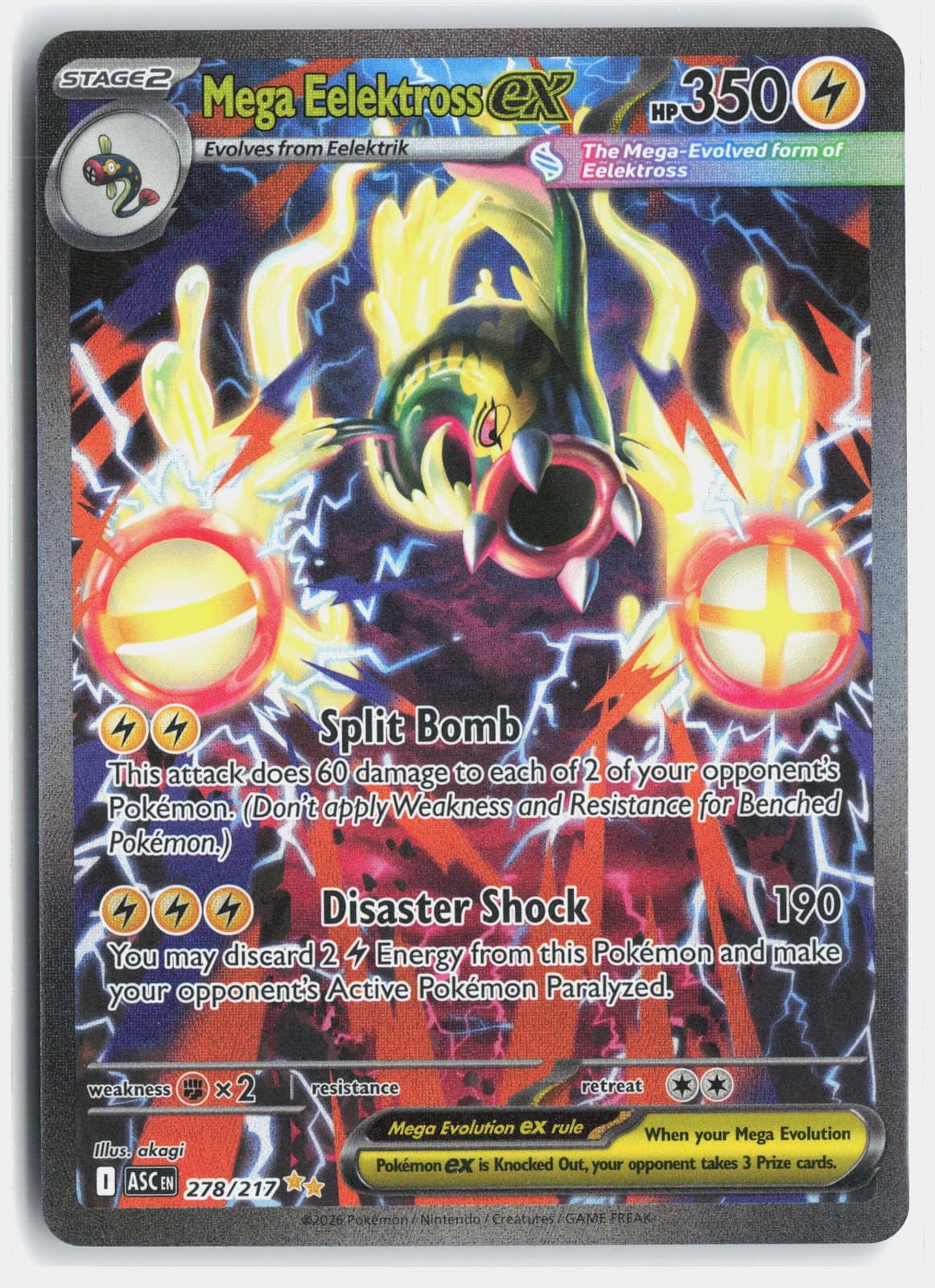 Mega Eelektross ex Holofoil 278/217 ME: Ascended Heroes SIR