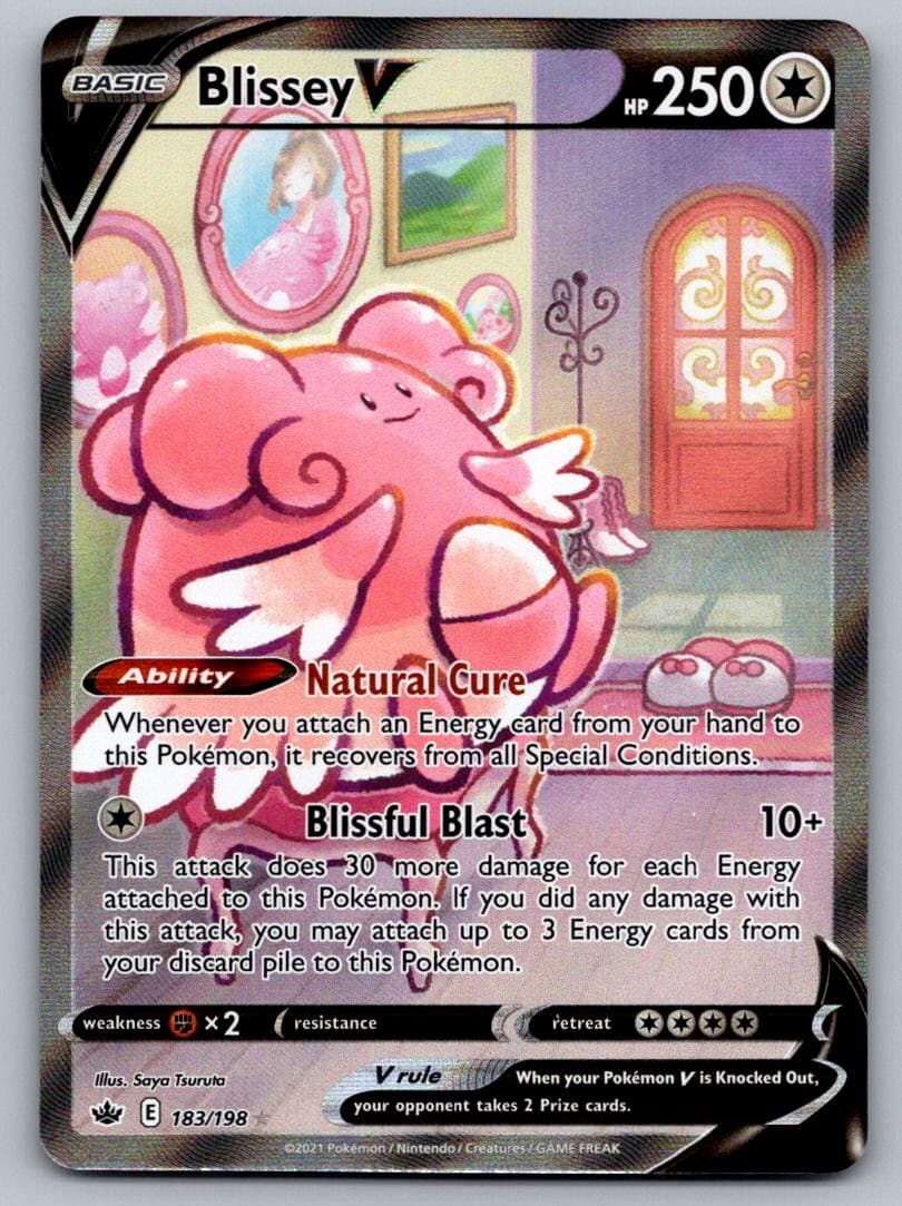 Blissey V 183/198 Ultra Rare Chilling Reign Pokemon Holo Near Mint
