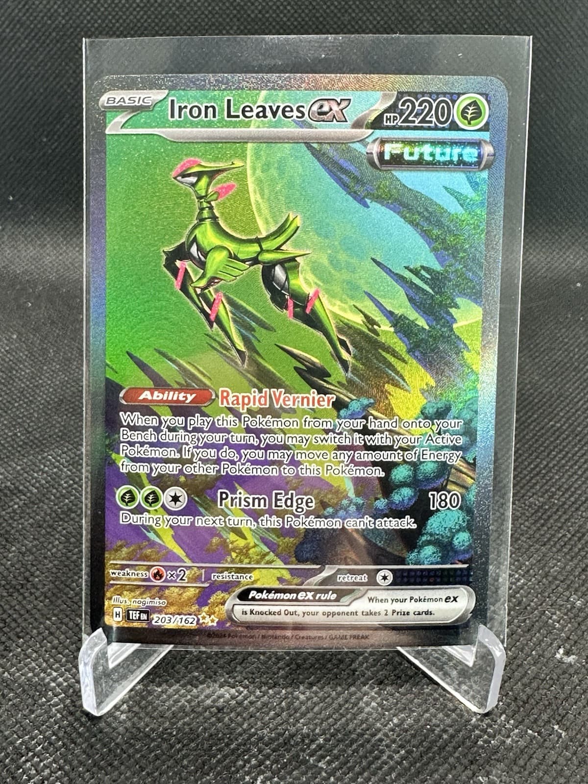 Iron Leaves ex Pokemon Temporal Forces TEF 203/162 Special Illustration Rare NM+
